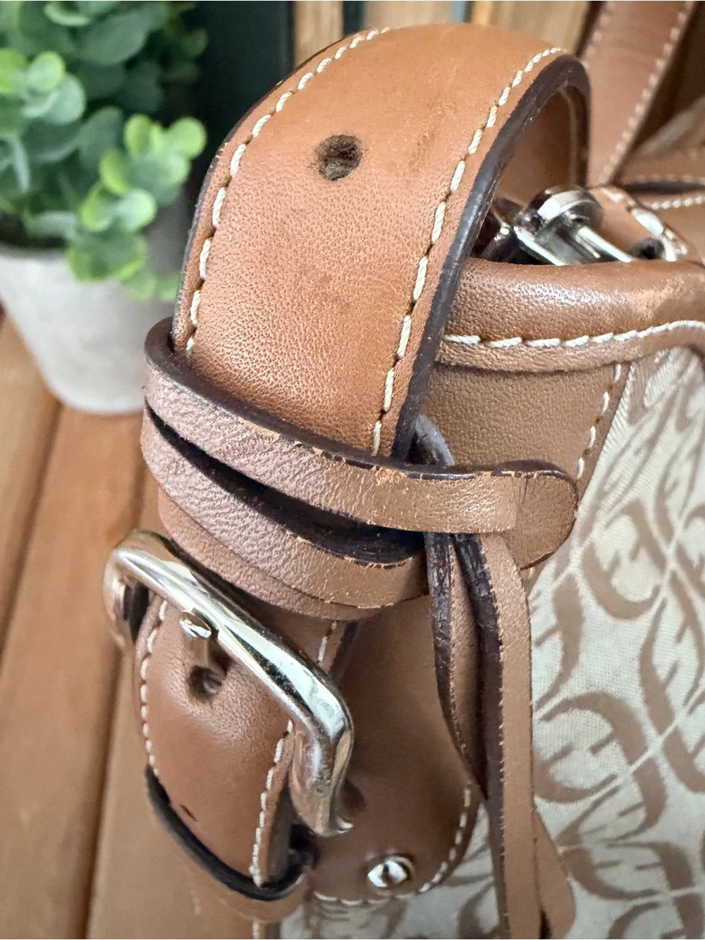 Fossil Monogram Jacquard Hobo Bag, Vintage Y2K